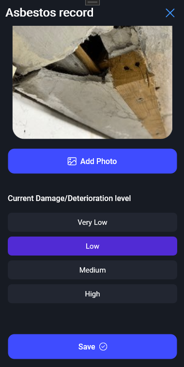 Orchestrate home screen showing Asbestos reinspections